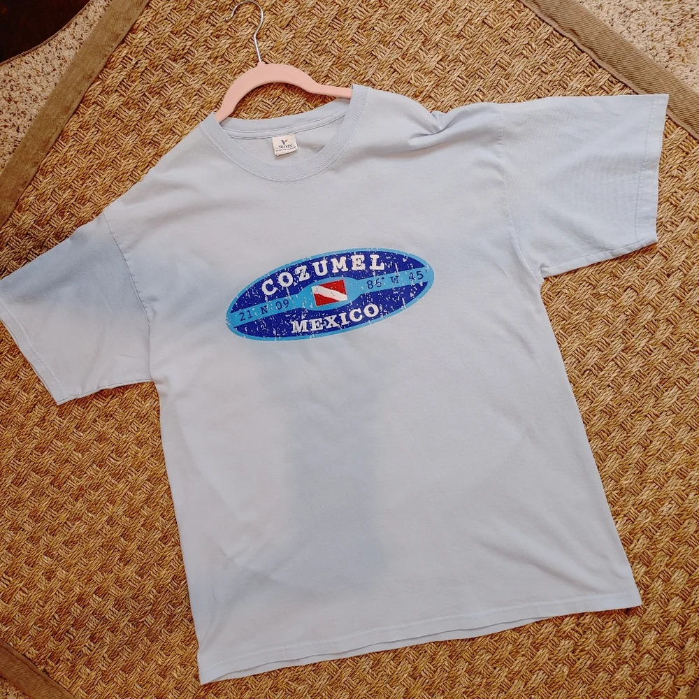 Cozumel Mexico T-Shirt, Light Blue XL